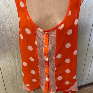 Pink and orange hankie blouse